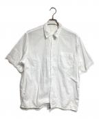COMOLIコモリ）の古着「ベタシャンオープンカラーシャツ/Solid Chambray Open Collar Shirt」｜ホワイト