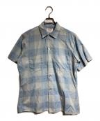 ARROWアロー）の古着「絣チェックS/Sシャツ/Ikat check short」｜ブルー