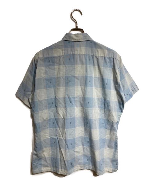 ARROW（アロー）ARROW (アロー) 絣チェックS/Sシャツ/Ikat check short ブルー サイズ:Mの古着・服飾アイテム