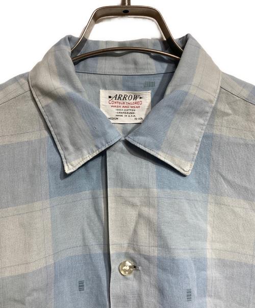 ARROW（アロー）ARROW (アロー) 絣チェックS/Sシャツ/Ikat check short ブルー サイズ:Mの古着・服飾アイテム