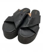 J&M DAVIDSONジェイ＆エム デヴィッドソン）の古着「ウェッジソールサンダル / Wedge-sole sandals」｜ブラック