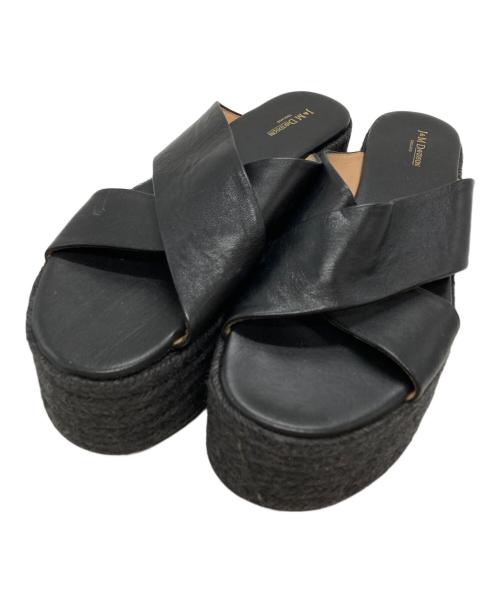 J&M DAVIDSON（ジェイ＆エム デヴィッドソン）J&M DAVIDSON (ジェイ＆エム デヴィッドソン) ウェッジソールサンダル / Wedge-sole sandals ブラック サイズ:38の古着・服飾アイテム