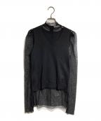 UNDERCOVERアンダーカバー）の古着「Layered high-neck top/レイヤードハイネックトップス」｜ブラック
