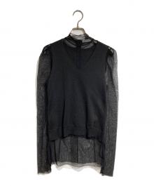 UNDERCOVER（アンダーカバー）の古着「Layered high-neck top/レイヤードハイネックトップス」｜ブラック