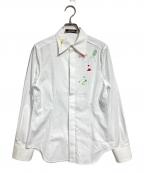 UNDERCOVERアンダーカバー）の古着「フローラルエンブロイダリー コットンシャツ/Floral Embroidery Cotton Shirt」｜ホワイト