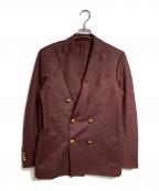 LARDINIラルディーニ）の古着「ウールダブル金ボタンジャケット /  Wool double-breasted jacket with gold buttons」｜レッド