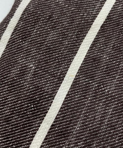 LARDINI（ラルディーニ）LARDINI (ラルディーニ) リネンストライプダブルジャケット/Linen Striped Double-Breasted Jacket グレー×ブラウン サイズ:48の古着・服飾アイテム