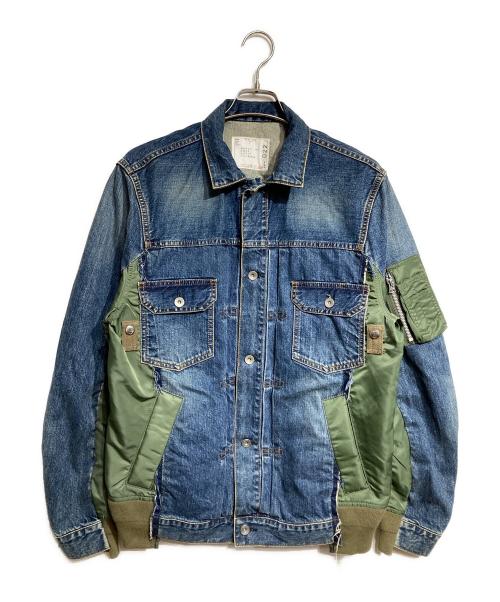 sacai（サカイ）sacai (サカイ) Denim x MA-1 Jacket/デニム × MA-1 ジャケット インディゴ サイズ:2の古着・服飾アイテム