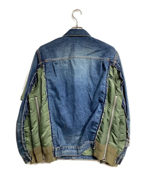 sacai（サカイ）sacai (サカイ) Denim x MA-1 Jacket/デニム × MA-1 ジャケット インディゴ サイズ:2の古着・服飾アイテム