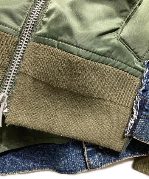 sacai（サカイ）sacai (サカイ) Denim x MA-1 Jacket/デニム × MA-1 ジャケット インディゴ サイズ:2の古着・服飾アイテム