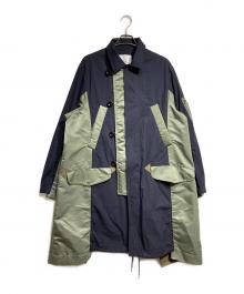 sacai（サカイ）の古着「ドッキングミリタリーコート/Mixed Media Military Coat」｜ネイビー×グリーン