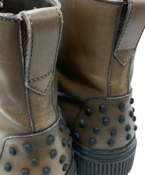 TOD'S（トッズ）TOD'S (トッズ) スタッズレザーブーツ/Studded leather boots ブラウン サイズ:7 1/2の古着・服飾アイテム
