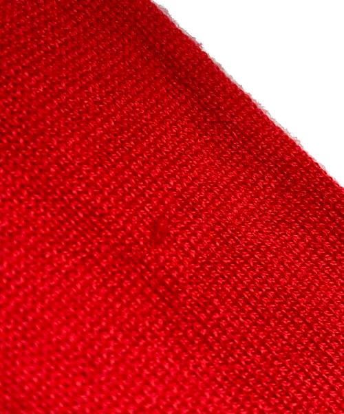 MACPHEE（マカフィー）MACPHEE (マカフィー) プレーンウール クルーネックカーディガン レッド サイズ:Ｍの古着・服飾アイテム
