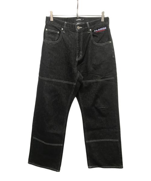 X-LARGE（エクストララージ）X-LARGE (エクストララージ) ダブルニーデニムパンツ ブラック サイズ:32の古着・服飾アイテム