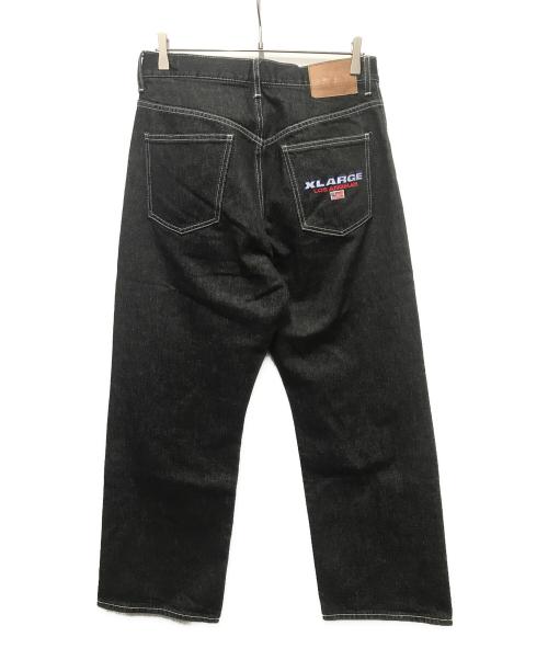 X-LARGE（エクストララージ）X-LARGE (エクストララージ) ダブルニーデニムパンツ ブラック サイズ:32の古着・服飾アイテム