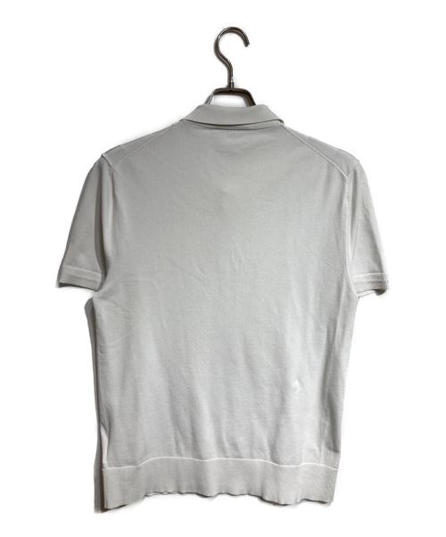 NEIL BARRETT（ニールバレット）NEIL BARRETT (ニールバレット) 半袖ニットポロシャツ/Short-sleeved knit polo shirt ホワイト サイズ:Lの古着・服飾アイテム