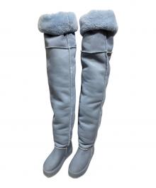 YELLO（イエロ）の古着「ムートンロングブーツ/Sheepskin long boots」｜ブルー