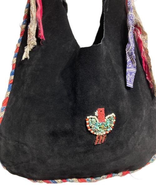 KAPITAL（キャピタル）KAPITAL (キャピタル) バンダナリメイクスウェードバッグ/Bandana Remake Suede Bag ブラックの古着・服飾アイテム
