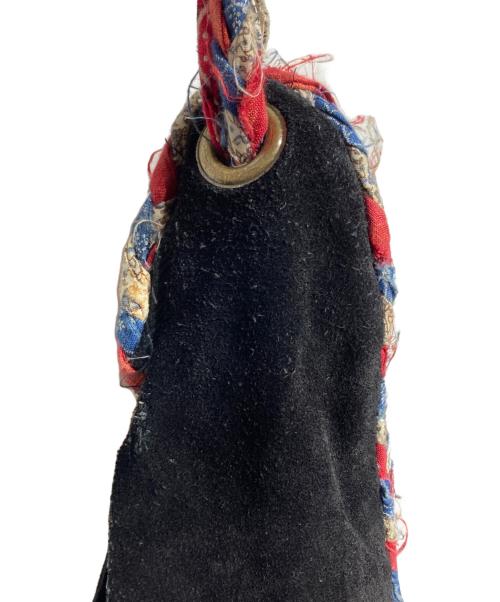 KAPITAL（キャピタル）KAPITAL (キャピタル) バンダナリメイクスウェードバッグ/Bandana Remake Suede Bag ブラックの古着・服飾アイテム