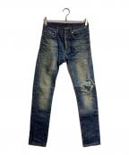 DIOR HOMMEディオール オム）の古着「ダメージ加工デニムパンツ/Distressed Denim Pants」｜インディゴ