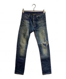 DIOR HOMME（ディオール オム）の古着「ダメージ加工デニムパンツ/Distressed Denim Pants」｜インディゴ