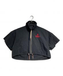 Vivienne Westwood RED LABEL（ヴィヴィアンウエストウッドレッドレーベル）の古着「シアサッカークロップジップシャツ/Seersucker Cropped Zip Shirt」｜ブラック