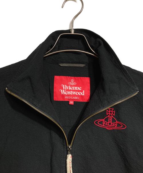 Vivienne Westwood RED LABEL（ヴィヴィアンウエストウッドレッドレーベル）Vivienne Westwood RED LABEL (ヴィヴィアンウエストウッドレッドレーベル) シアサッカークロップジップシャツ/Seersucker Cropped Zip Shirt ブラック サイズ:Mの古着・服飾アイテム