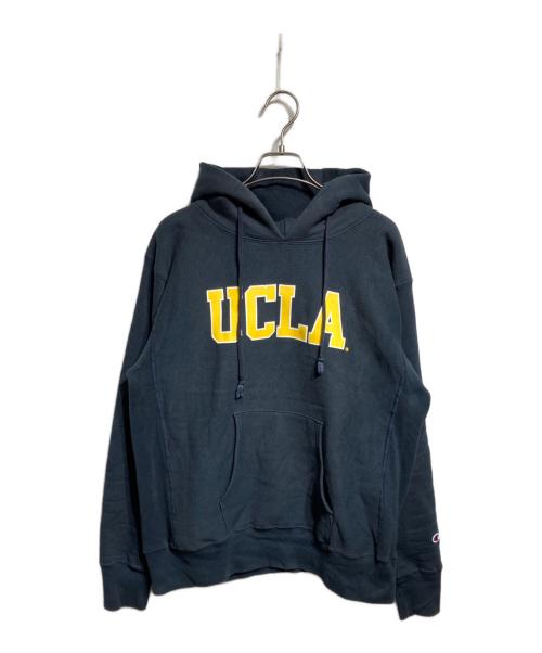 Champion（チャンピオン）Champion (チャンピオン) UCLA Reverse Weave Hooded Sweat Shirt ネイビー×イエロー サイズ:XLの古着・服飾アイテム