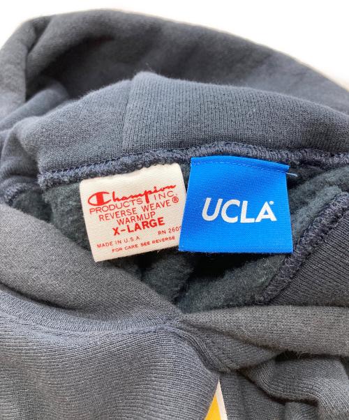 Champion（チャンピオン）Champion (チャンピオン) UCLA Reverse Weave Hooded Sweat Shirt ネイビー×イエロー サイズ:XLの古着・服飾アイテム