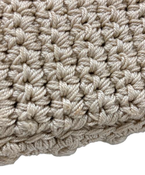 MIU MIU（ミュウミュウ）MIU MIU (ミュウミュウ) ケーブルニット編みショルダーバッグ/Cable knit shoulder bag ブラウン×ベージュの古着・服飾アイテム