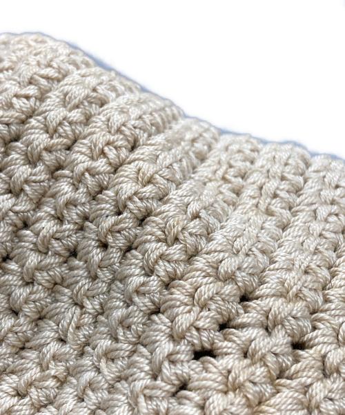 MIU MIU（ミュウミュウ）MIU MIU (ミュウミュウ) ケーブルニット編みショルダーバッグ/Cable knit shoulder bag ブラウン×ベージュの古着・服飾アイテム