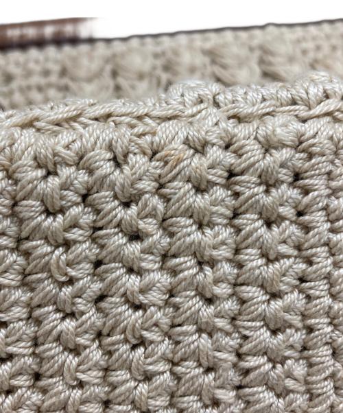 MIU MIU（ミュウミュウ）MIU MIU (ミュウミュウ) ケーブルニット編みショルダーバッグ/Cable knit shoulder bag ブラウン×ベージュの古着・服飾アイテム