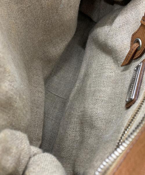 MIU MIU（ミュウミュウ）MIU MIU (ミュウミュウ) ケーブルニット編みショルダーバッグ/Cable knit shoulder bag ブラウン×ベージュの古着・服飾アイテム