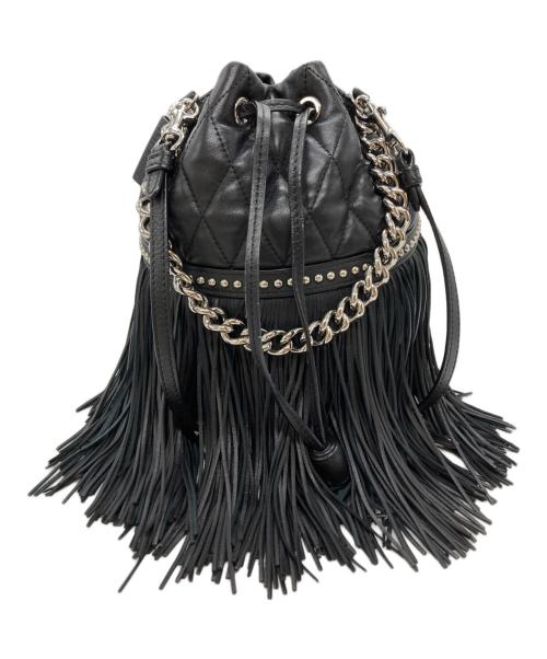 J&M DAVIDSON（ジェイ＆エム デヴィッドソン）J&M DAVIDSON (ジェイ＆エム デヴィッドソン) スタッズ付きキルティングレザーフリンジカーニバル/Quilted Leather Fringe Carnival ブラックの古着・服飾アイテム