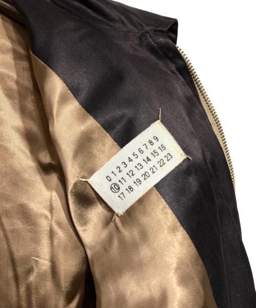 Martin Margiela 10（マルタン・マルジェラ 10）Martin Margiela 10 (マルタン・マルジェラ 10) コットンシルクサテンブルゾン/Cotton silk satin blouson ブラウン×ベージュ サイズ:46の古着・服飾アイテム
