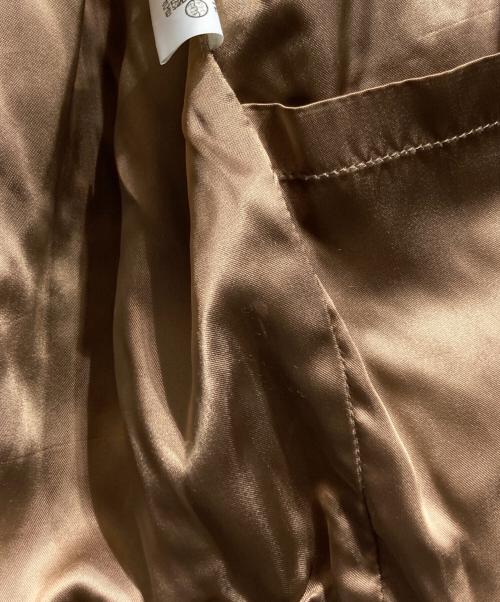 Martin Margiela 10（マルタン・マルジェラ 10）Martin Margiela 10 (マルタン・マルジェラ 10) コットンシルクサテンブルゾン/Cotton silk satin blouson ブラウン×ベージュ サイズ:46の古着・服飾アイテム