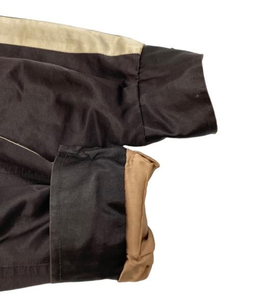 Martin Margiela 10（マルタン・マルジェラ 10）Martin Margiela 10 (マルタン・マルジェラ 10) コットンシルクサテンブルゾン/Cotton silk satin blouson ブラウン×ベージュ サイズ:46の古着・服飾アイテム
