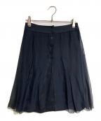 CHANELシャネル）の古着「シルクチュールミドルスカート/Silk Tulle Midi Skirt」｜ネイビー