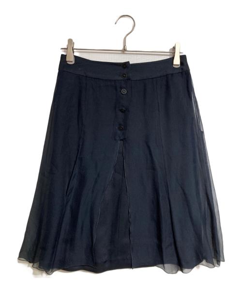 CHANEL（シャネル）CHANEL (シャネル) シルクチュールミドルスカート/Silk Tulle Midi Skirt ネイビー サイズ:38の古着・服飾アイテム