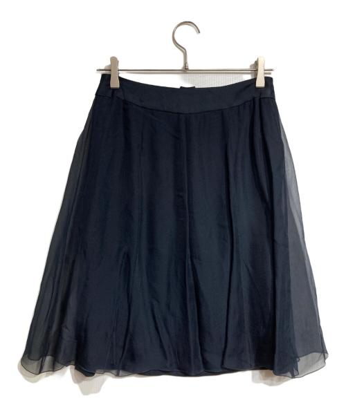 CHANEL（シャネル）CHANEL (シャネル) シルクチュールミドルスカート/Silk Tulle Midi Skirt ネイビー サイズ:38の古着・服飾アイテム