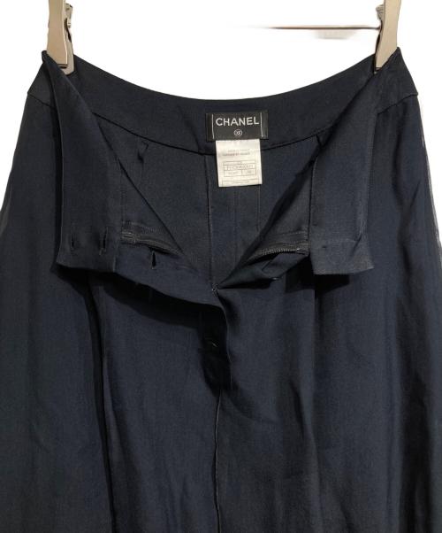 CHANEL（シャネル）CHANEL (シャネル) シルクチュールミドルスカート/Silk Tulle Midi Skirt ネイビー サイズ:38の古着・服飾アイテム