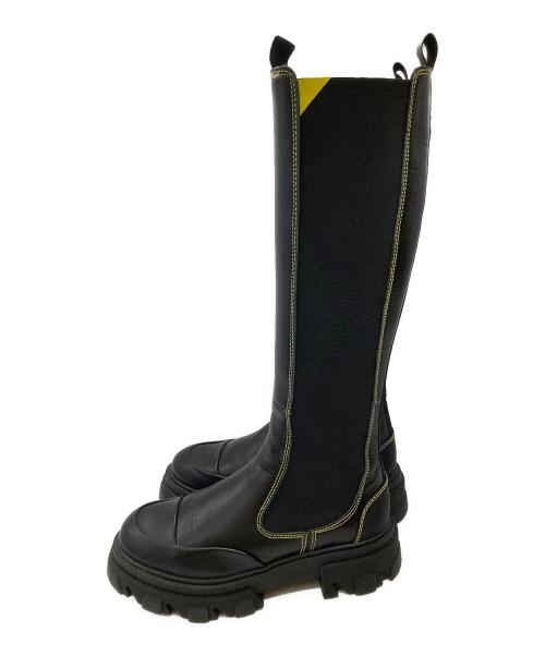 GANNI（ガニー）Ganni (ガニー) CONTRAST STITCH KNEE-HIGH BOOTS/コントラストステッチ・ニーハイブーツ ブラック サイズ:39の古着・服飾アイテム
