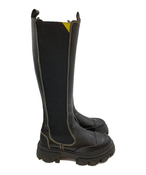 GANNI（ガニー）Ganni (ガニー) CONTRAST STITCH KNEE-HIGH BOOTS/コントラストステッチ・ニーハイブーツ ブラック サイズ:39の古着・服飾アイテム
