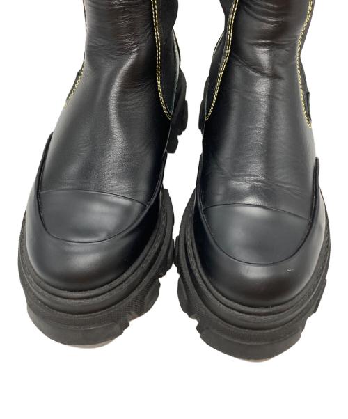 GANNI（ガニー）Ganni (ガニー) CONTRAST STITCH KNEE-HIGH BOOTS/コントラストステッチ・ニーハイブーツ ブラック サイズ:39の古着・服飾アイテム