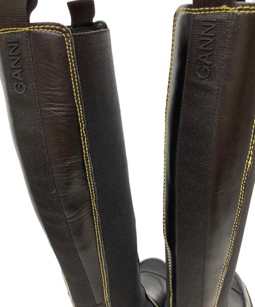 GANNI（ガニー）Ganni (ガニー) CONTRAST STITCH KNEE-HIGH BOOTS/コントラストステッチ・ニーハイブーツ ブラック サイズ:39の古着・服飾アイテム