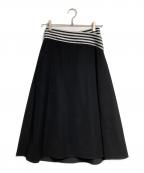 BORDERS at BALCONYボーダーズアットバルコニー）の古着「BORDER POCKET TWILL SKIRT/ボーダーポケットツイルスカート」｜ブラック