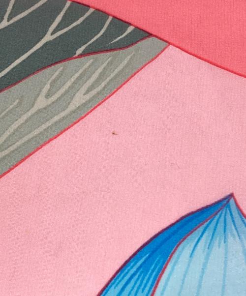 HERMES（エルメス）HERMES (エルメス) カレ140/FLEURS DE LOTUS 蓮の花 ピンク×ブルーの古着・服飾アイテム