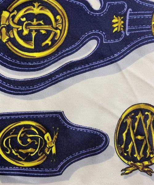HERMES（エルメス）HERMES (エルメス) カレ90/大統領の馬具(Harnais des Présidents） ブルーの古着・服飾アイテム