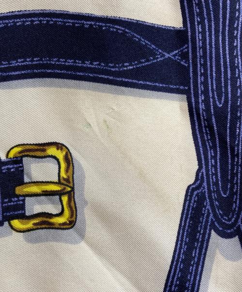 HERMES（エルメス）HERMES (エルメス) カレ90/大統領の馬具(Harnais des Présidents） ブルーの古着・服飾アイテム