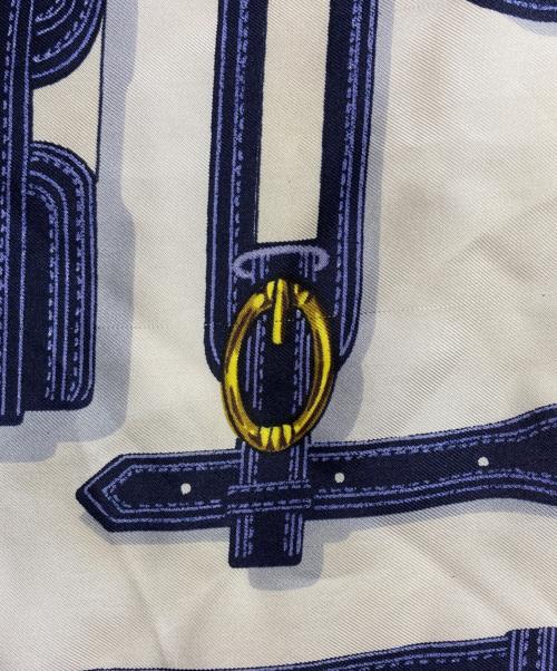 HERMES（エルメス）HERMES (エルメス) カレ90/大統領の馬具(Harnais des Présidents） ブルーの古着・服飾アイテム